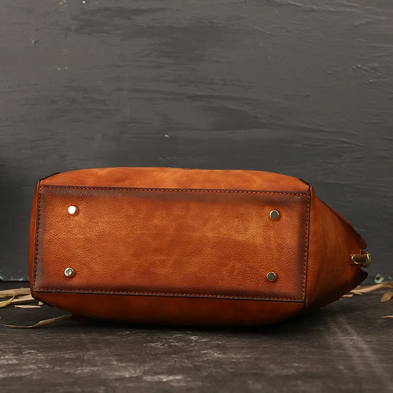 Johnature 2021 New Retro Hand Painted Women Bag First Layer Cow Leather Luxury Handbag Large Capacity Casual Tote Shoulder Bags |