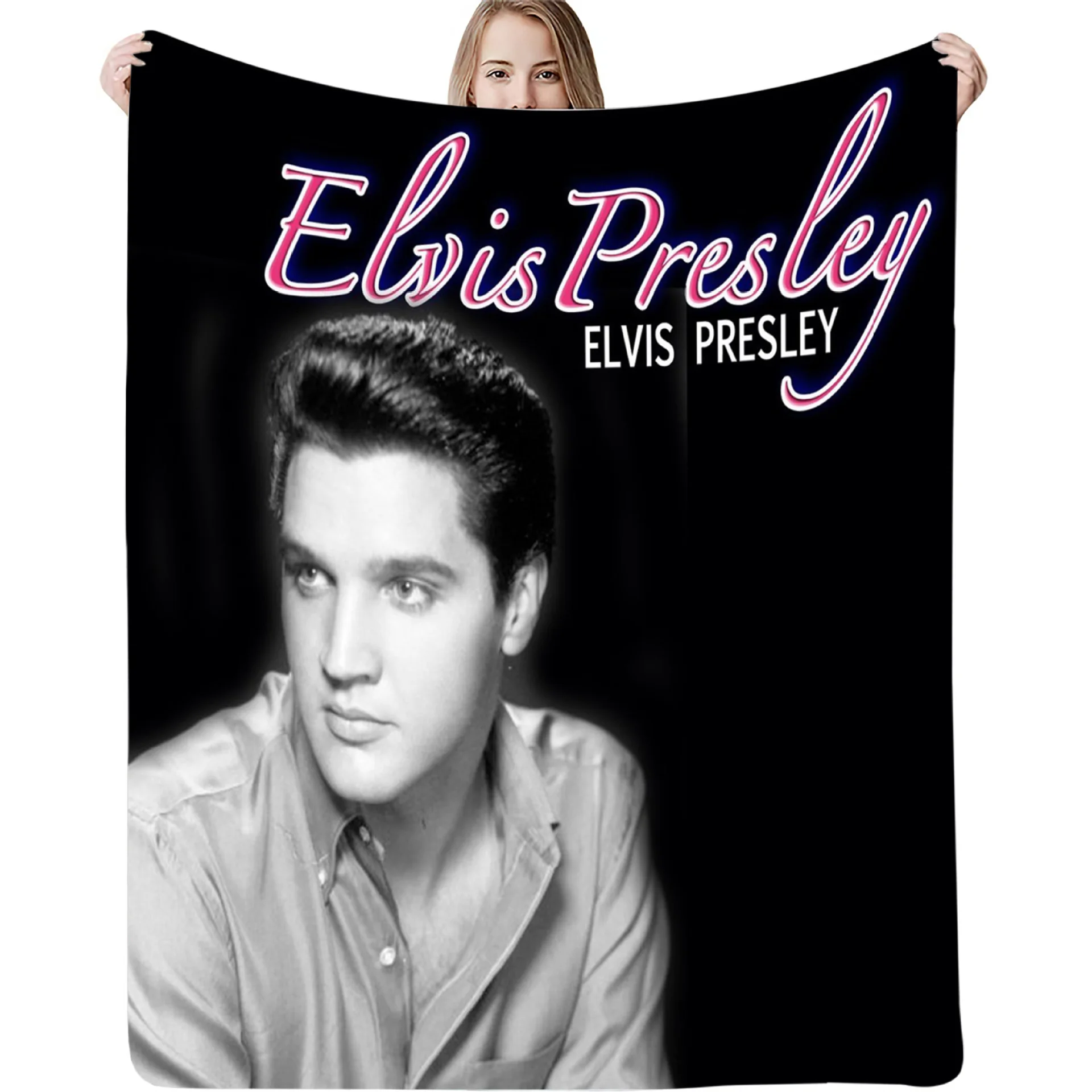 Manta con estampado 3D de Elvis Presley para cama, Textiles suaves para el hogar, regalo de lujo para adultos, manta de franela ligera y cálida