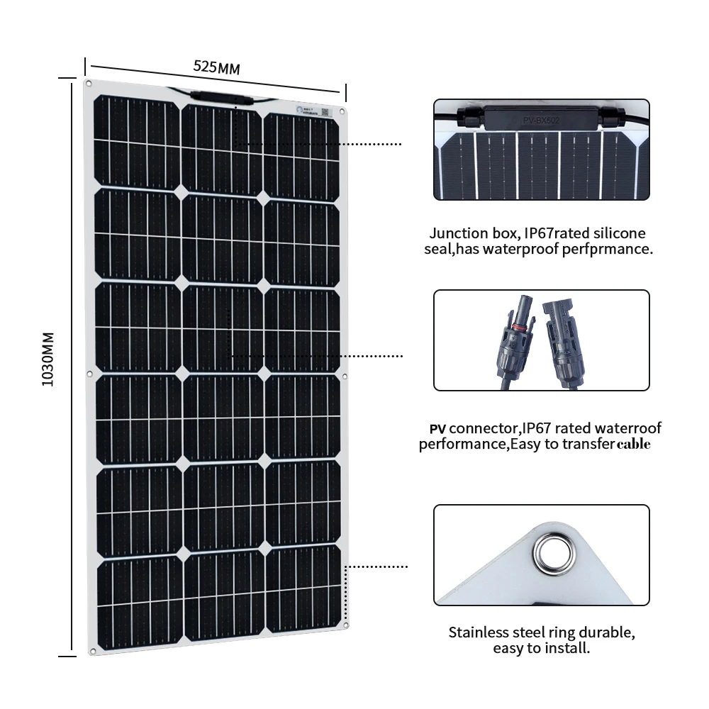 110 В 220 в 1500 Вт комплект солнечной системы Off Grid 15 шт. 100 гибкий модуль панели