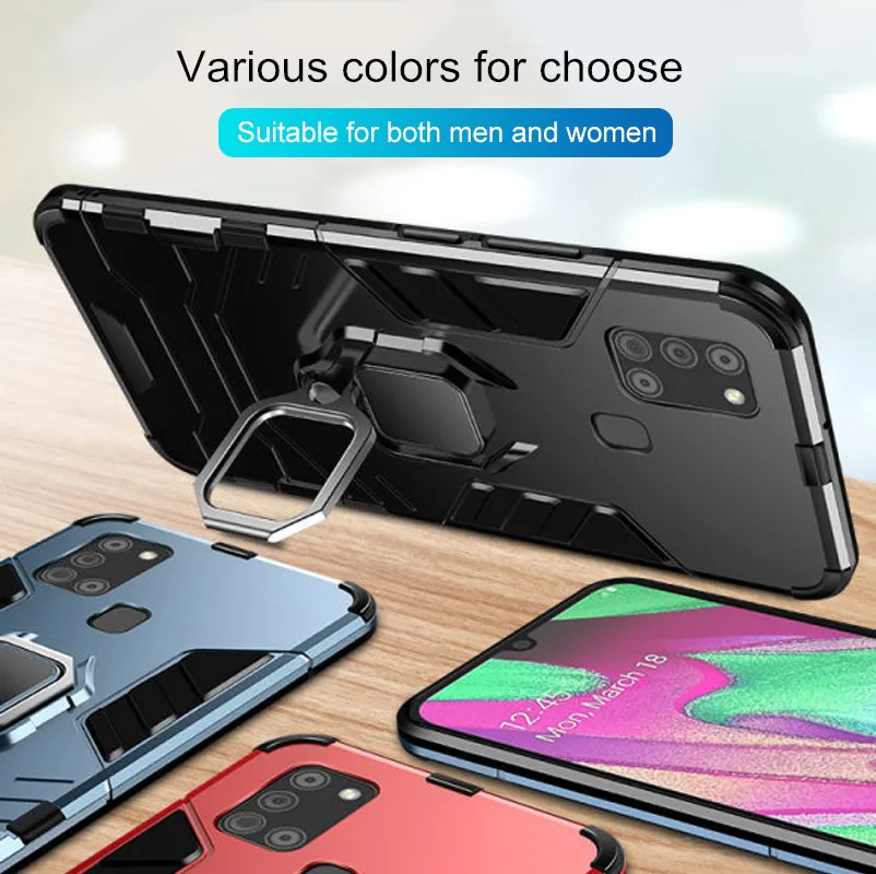 

Shockproof Armor Case for Samsung Galaxy A21S Ring Stand Phone Back Cover for Galaxy M31 M21 M11 M12 M30S M01 M31S M51