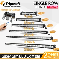 tripcraft single row super slim 7 38in offroad light bar combo beam for driving offroad truck car atv suv 4x4 work light 12 24v