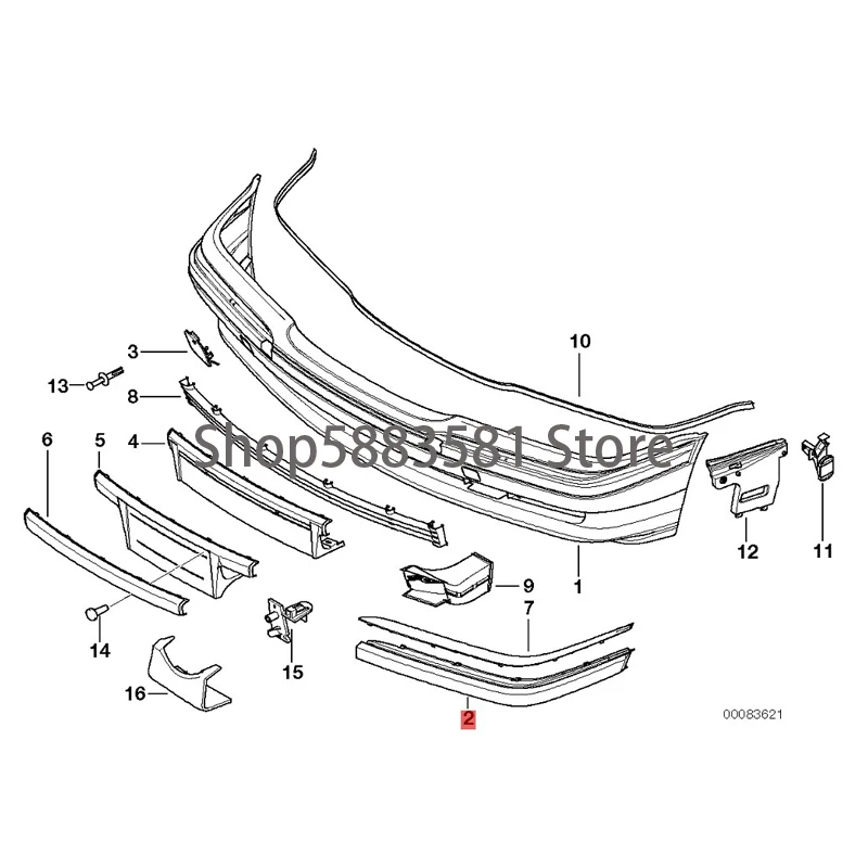 

CAR Front bumper rubber strip [without hole] L R bm wE38 725tds 728i 728iL 730d 730i 730iL 735i 735iL 740d 740i M60 740i M62 740