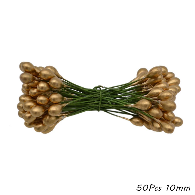 Золотые искусственные цветы тычинки вишни ягоды цветочный венок декоративная