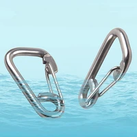 304 stainless steel spring snap hook carabiner marine grade safety clip with eyelet for camping hiking fishing outdoor use pack