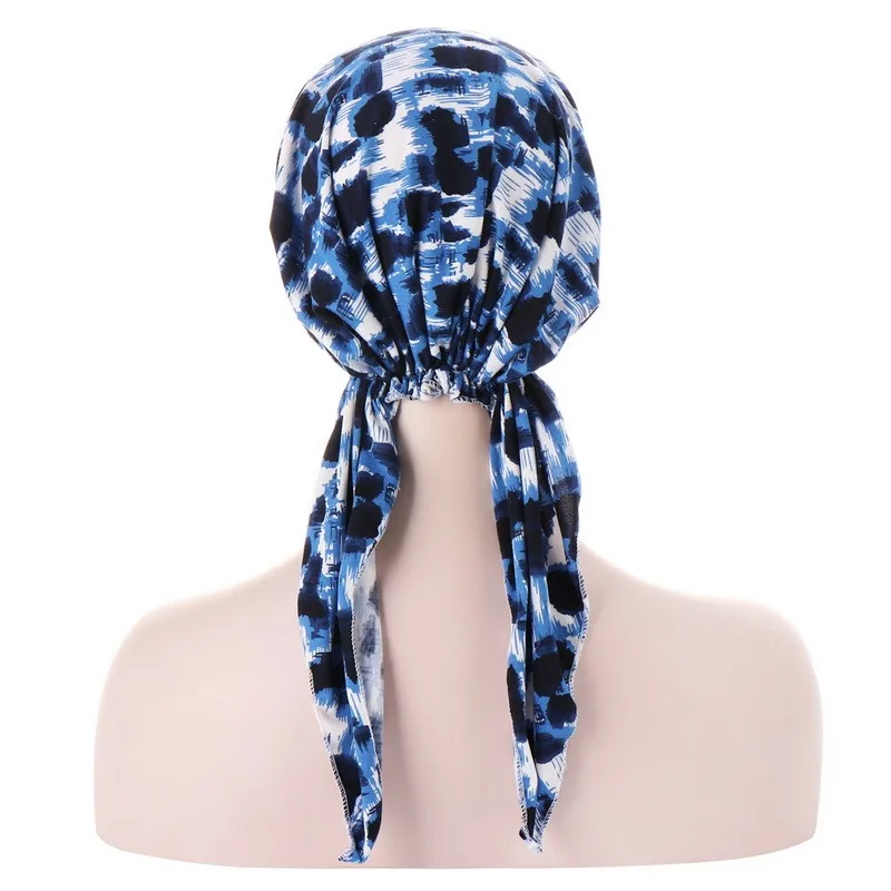 

Fashion Print Headscarf for Women Muslim Stretch Pre-Tied Turban Bandanas Hair Accessories Head Wrap Cancer Bonnet Cap