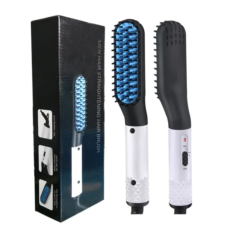 

Electric Hair Straightener Comb Beard Straightening Brush Ceramic Iron Curler Quick Hair Styler Hair Straightener For Men