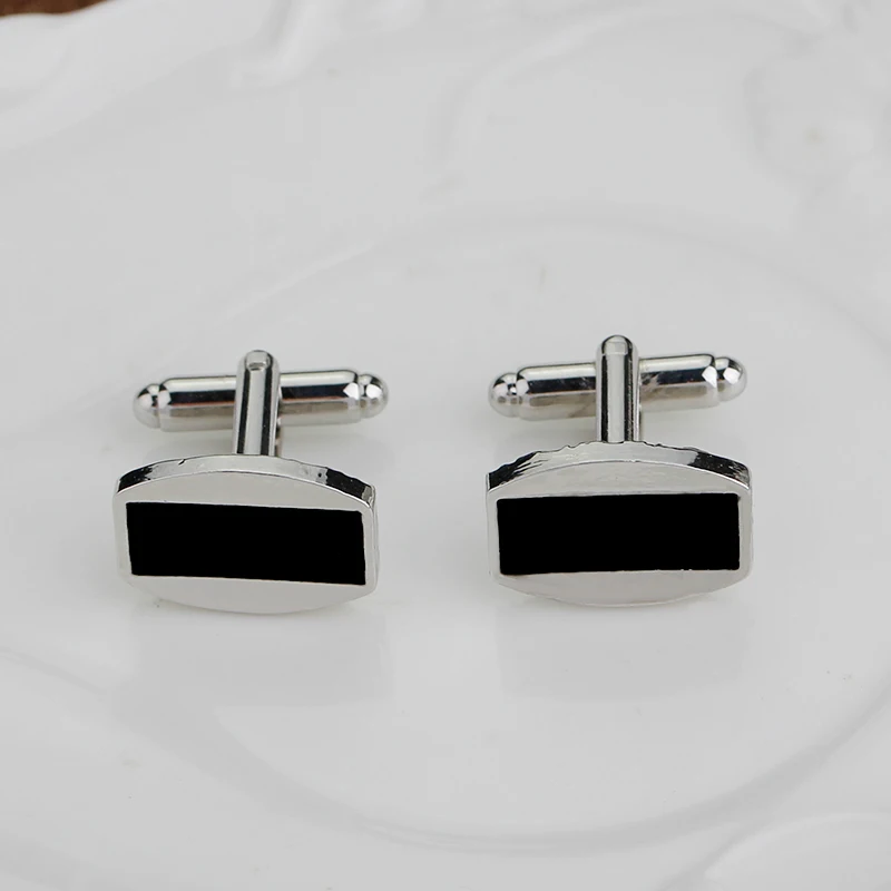 Витрина запонки классические квадратные серебряные с фотографией