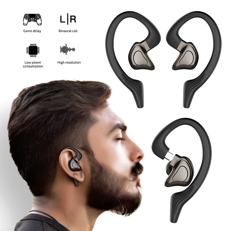 

Q9J Wireless Ear-mounted Bluetooth Headset Bluetooth 5.0 Sports Waterproof Binaural Noise Reduction Stereo Sports Earplugs