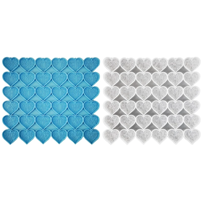 

Heart-shaped Letter Keychain Silicone Mold with Hole Keyring Pendant DIY Craft L5YB