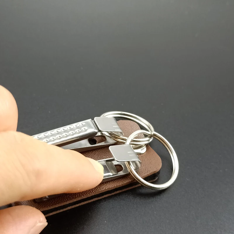 Мужской ремень из нержавеющей стали автомобильный брелок с двойным крючком на