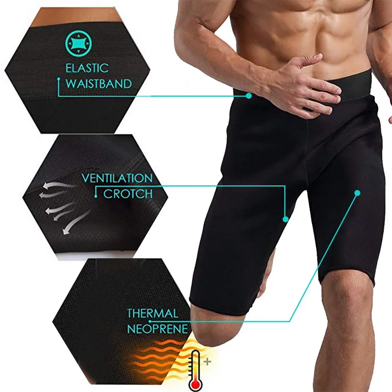 Мужские шорты для похудения CYSINCOS фитнеса из неопрена похудения|Корректирующее