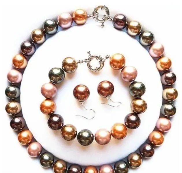 Набор ювелирных жемчужин Мода 14 мм смешанные цвета Южная Морская раковина