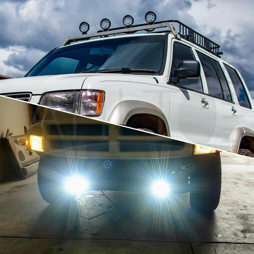 

4 Inch 9LED Square Round Work Light Off-road Vehicle Spotlight Flood Beam Car Off-road Vehicle Headlights Car Styling 27W 12V