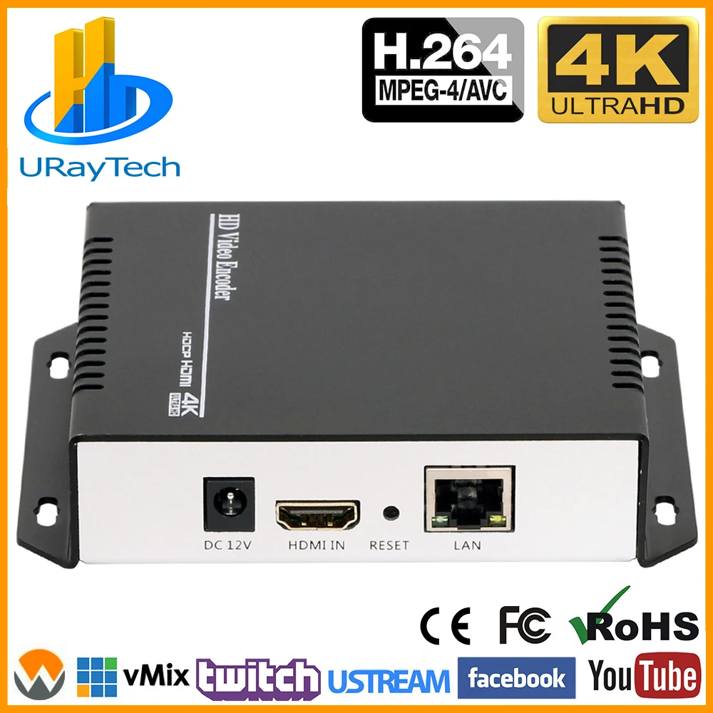 4K Ультра HD HDMI к IP видео кодировщик H.264 кодирующее устройство телевидения по протоколу Интернета потоковая трансляция в прямом эфире кодировщик сервера с RTSP UDP HLS RTMP RTMPS - Цвет: H.264