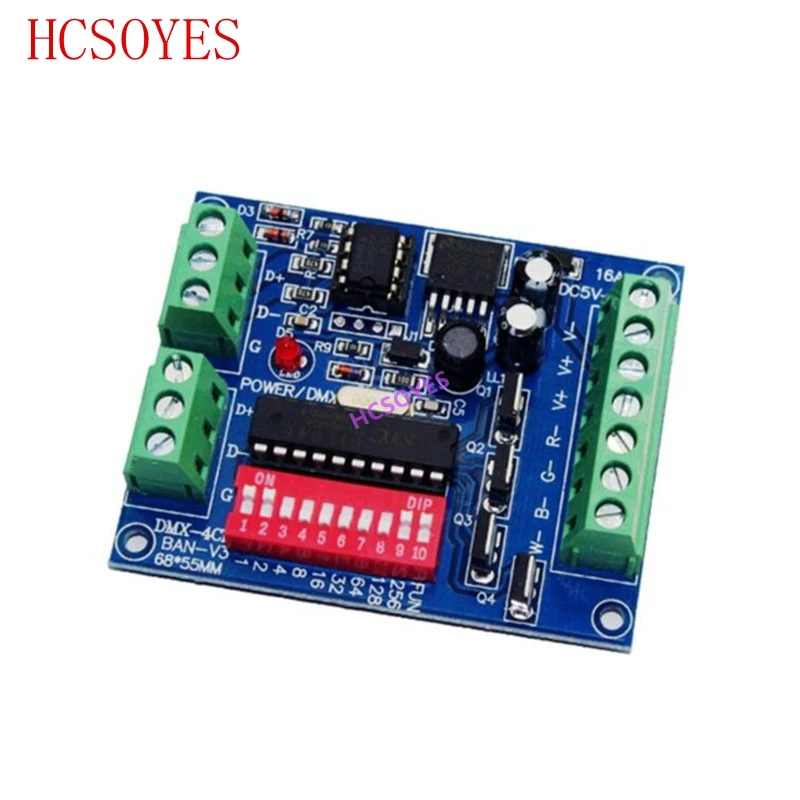 DC5V-24V 4CH 4 channel RGBW Easy dmx512 DMX декодер диммер контроллер драйвер для светодиодной
