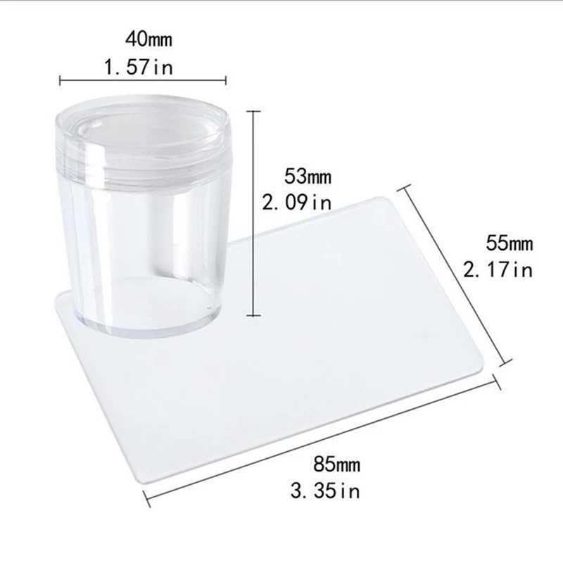 3.8 CM Big Head Jelly Silicone Stamper Transparent Stamp Scraper Transfer Stamping Plate Cap Templates Tools Nail Art Manicure | Красота и