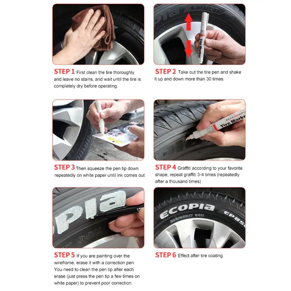 Белая Перманентная маркировочная ручка для автомобильных шин/мотоциклов краска