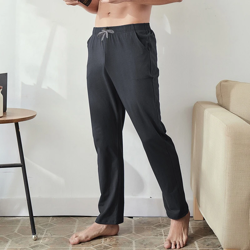 Winter Men's Cotton Pajama Pants Casual Home Sleep Bottoms Straight Leg Sport Nightwear Pajamas Male Breathable Lounge Trousers