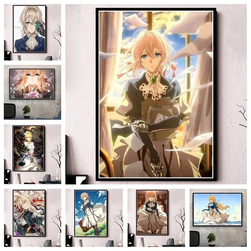 

Hot Anime Canvas Painting Violet Evergarden Posters And Prints Wall Art Pictures For Living Room Decorative Home Decor Cuadros