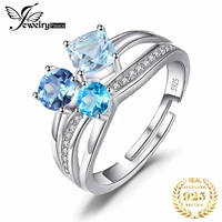 jewelrypalace infinity genuine sky london blue topaz ring 925 sterling silver open adjustable 3 stone promise rings for women