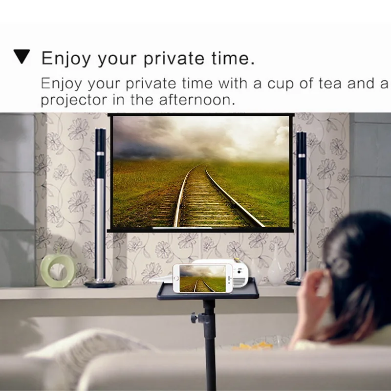 Мини портативный проектор 1080P видео со светодиодный лампой для мобильного