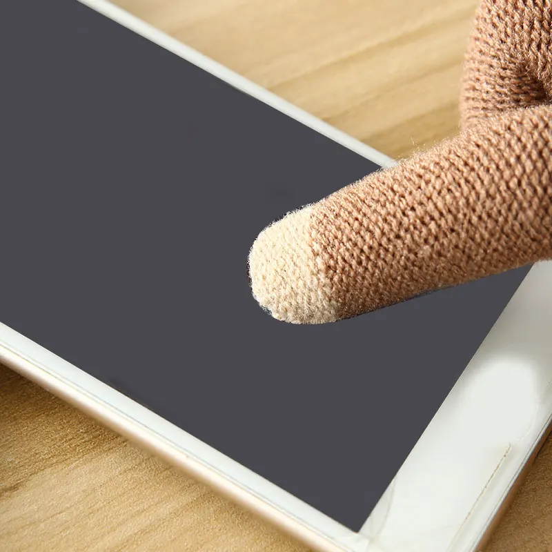 

Winter Touch Screen Gloves Women Men Warm Stretch Knit Mittens Imitation Wool Full Finger Guantes Female Crochet Luvas Thicken