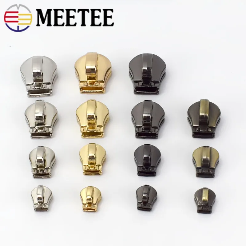 Meetee 10 шт. 3#5#8#10# металлическая молния головка Потяните слайдер молния замок сумка багаж одежды DIY Ремкомплект аппаратные средства Аксессуары AP604