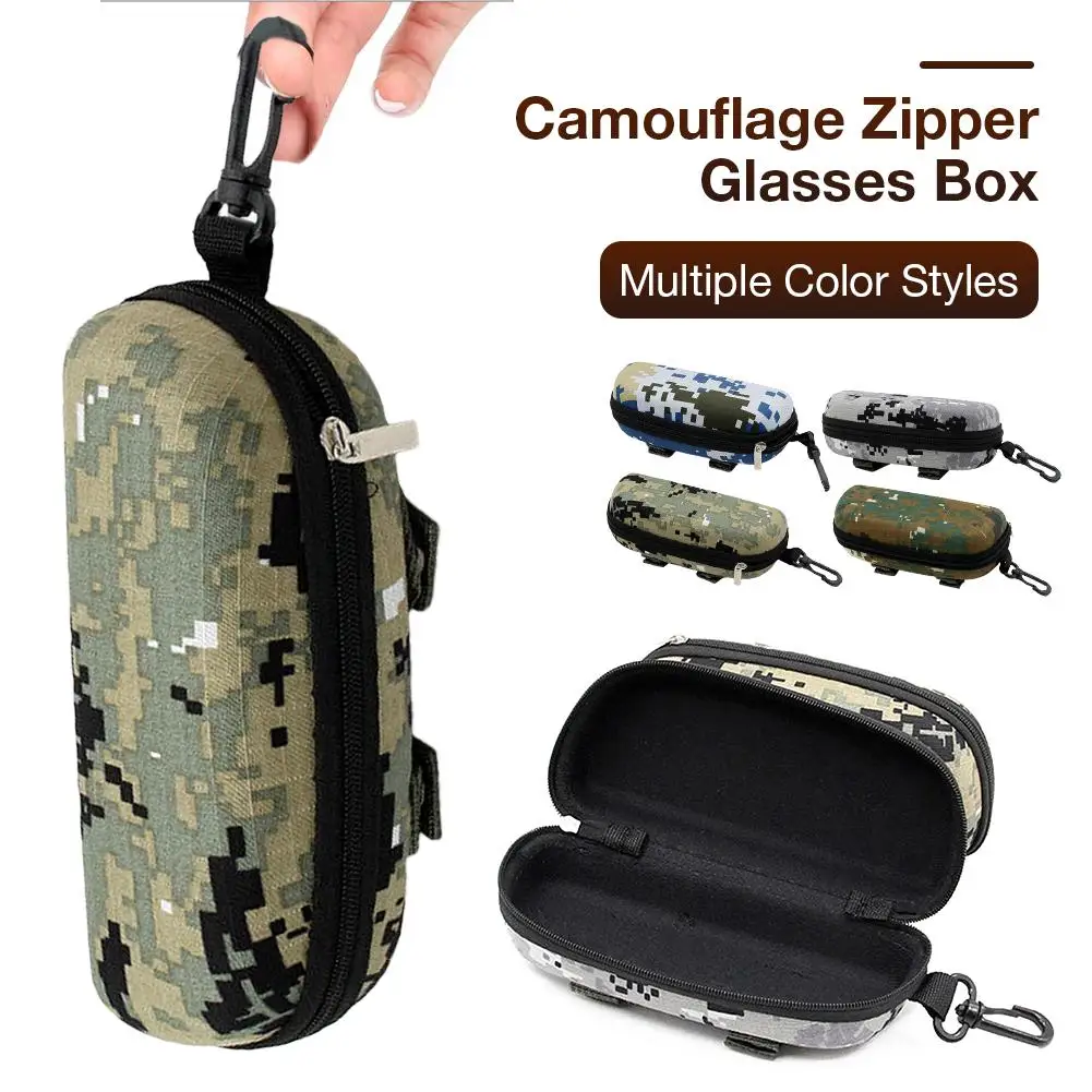1PC Fashion Camouflage Sunglasses Case Military Glasses Box EVA Eyeglasses Cases Mens Eyewear With Belt Clip Lens Container