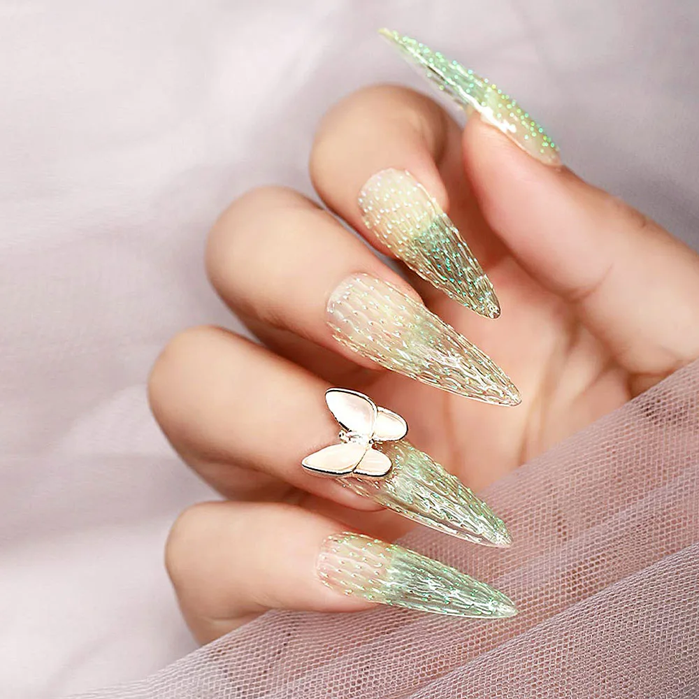 1 упаковка флуоресцентный нить цветные наклейки на ногти блеск сетка линия ткани