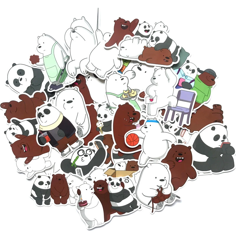 42 шт мультфильм аниме милые каваи мы голые наклейка с медведем ноутбук багажная
