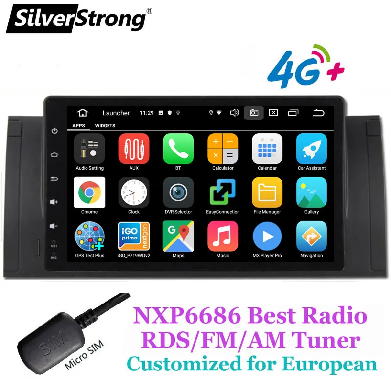 

SilverStrong 2G + 32G для 5 серий BMW E39 Android 10 X5 E53 автомобильный Радио Мультимедиа Видео плеер навигация GPS 2 din головное устройство