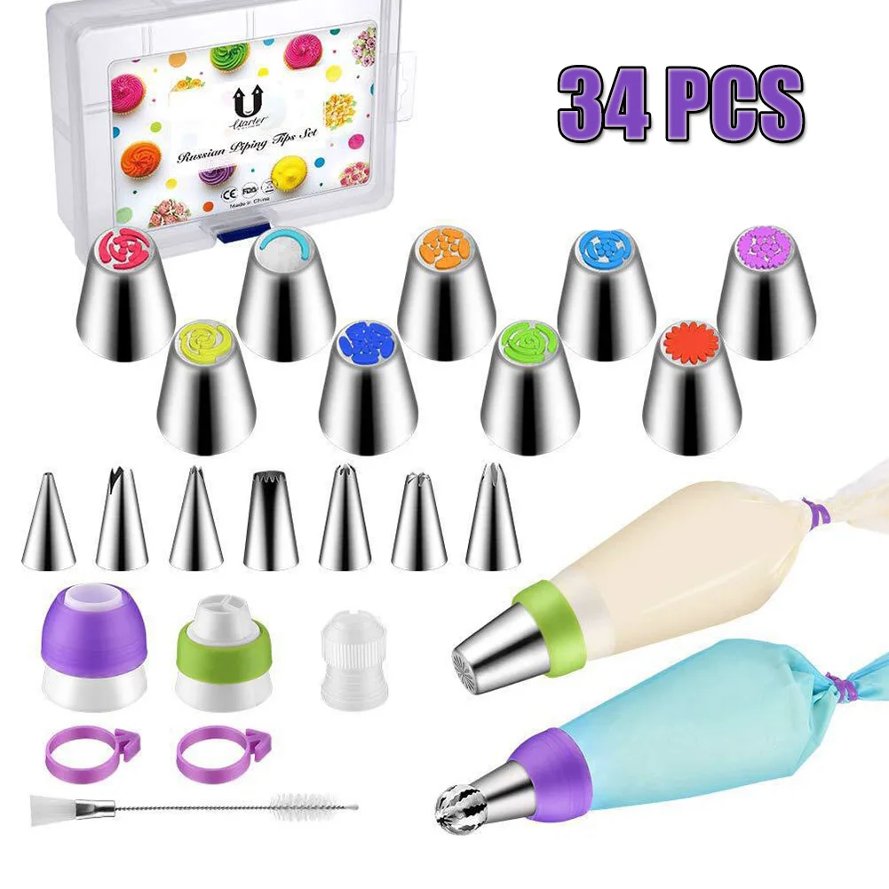 Силиконовый кондитерский мешок 34 шт./компл. наконечники для кухни сделай сам