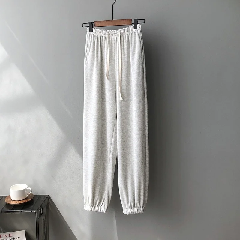 

High-waist Lace-up Wide-leg Pants Women's 2021 Spring Summer New Korean Loose Casual Ankle Length Pants All Match Soft Pants