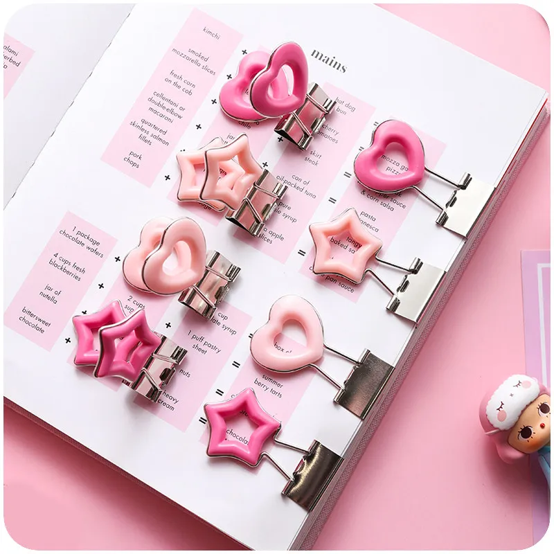 Цветные металлические зажимы в форме сердца выдолбленные длинные для хвоста