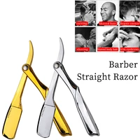 professional gold plating foldable use barber straight razor for face