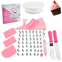 with numbered 73 piece cake turntable set cake cream spatula decorating nail baking tool set