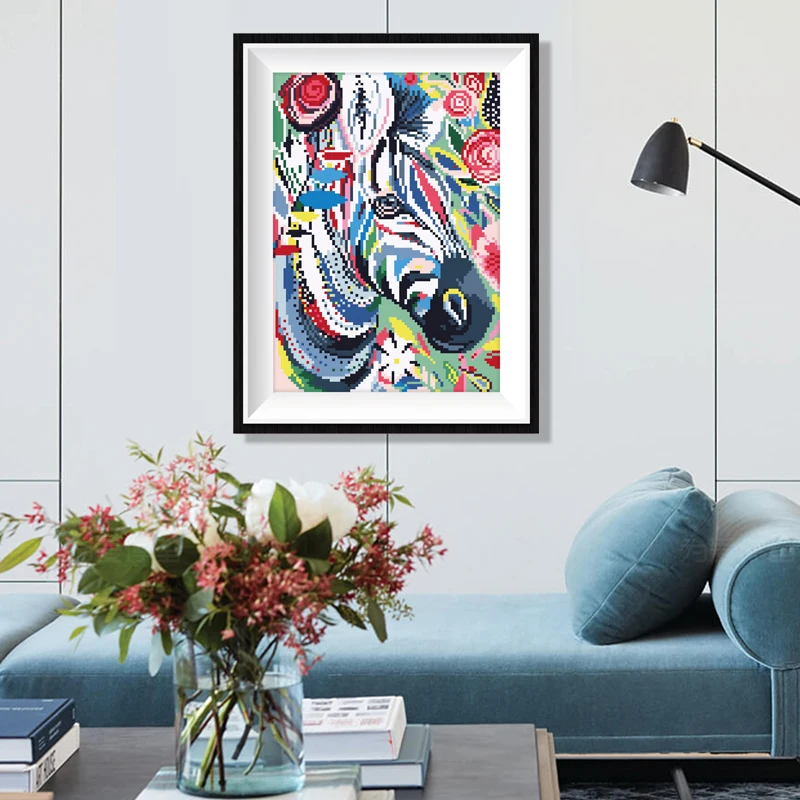 

Алмазная 5D картина «сделай сам», вышивка с изображением розы, зебры, животных, AB Drill, вышивка крестиком, холст для кружева, рукоделие, домашни...