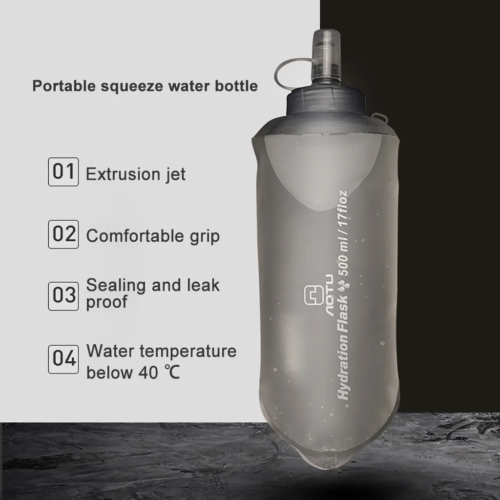 

Collapsible Water Bottle Leak Proof Foldable Water Cup Food Grade TPU Travel Cup Camping Hiking Cycling
