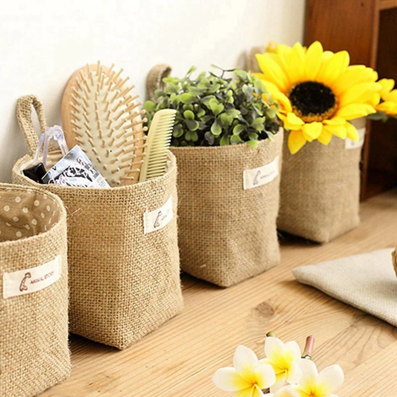 2 шт. корзина для хранения цветов из хлопка и льна |