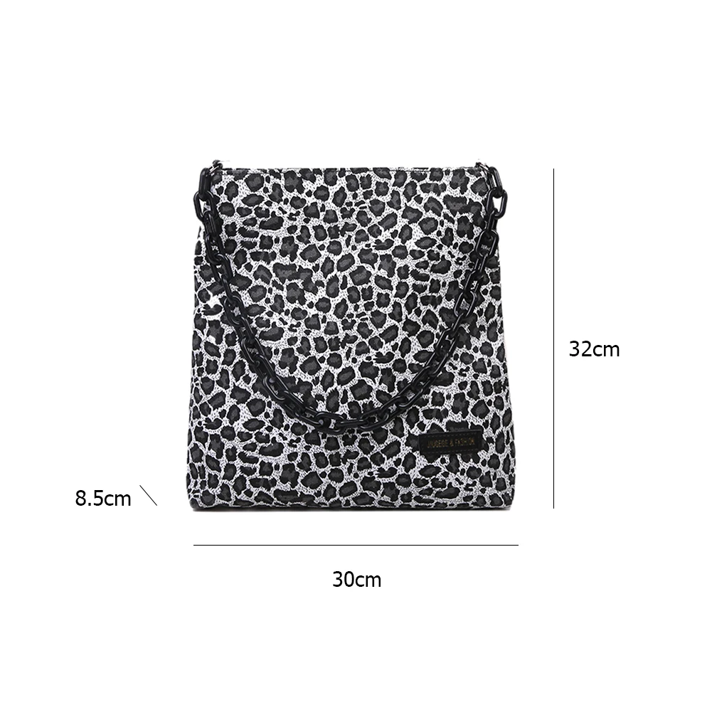 

Fashion Animal Pattern Chain Underarm Purse Canvas Women Chain Shoulder Bag Street Travel Chain Square Underarm Clutch Tote