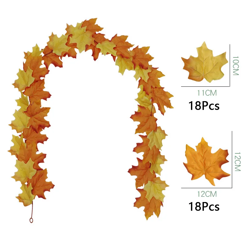 Искусственная гирлянда из кленовых листьев настенное украшение на дерево