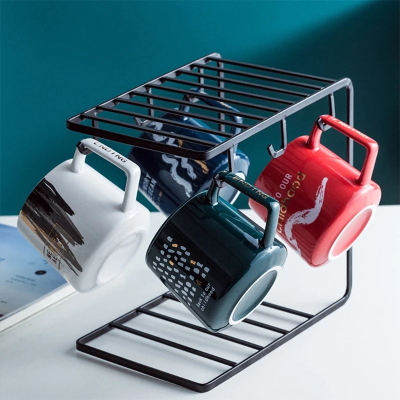 

Coffee Cup Plates Iron Rack Creative Iron Drain Shelf Cup Holder Household Mug S