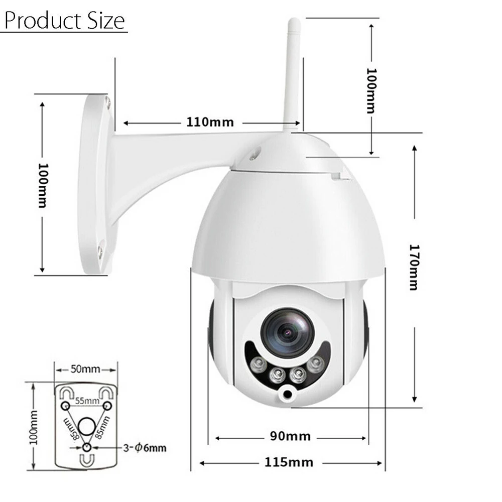 FHD 1080P Wi-Fi IP камера беспроводная проводная PTZ наружная водонепроницаемая
