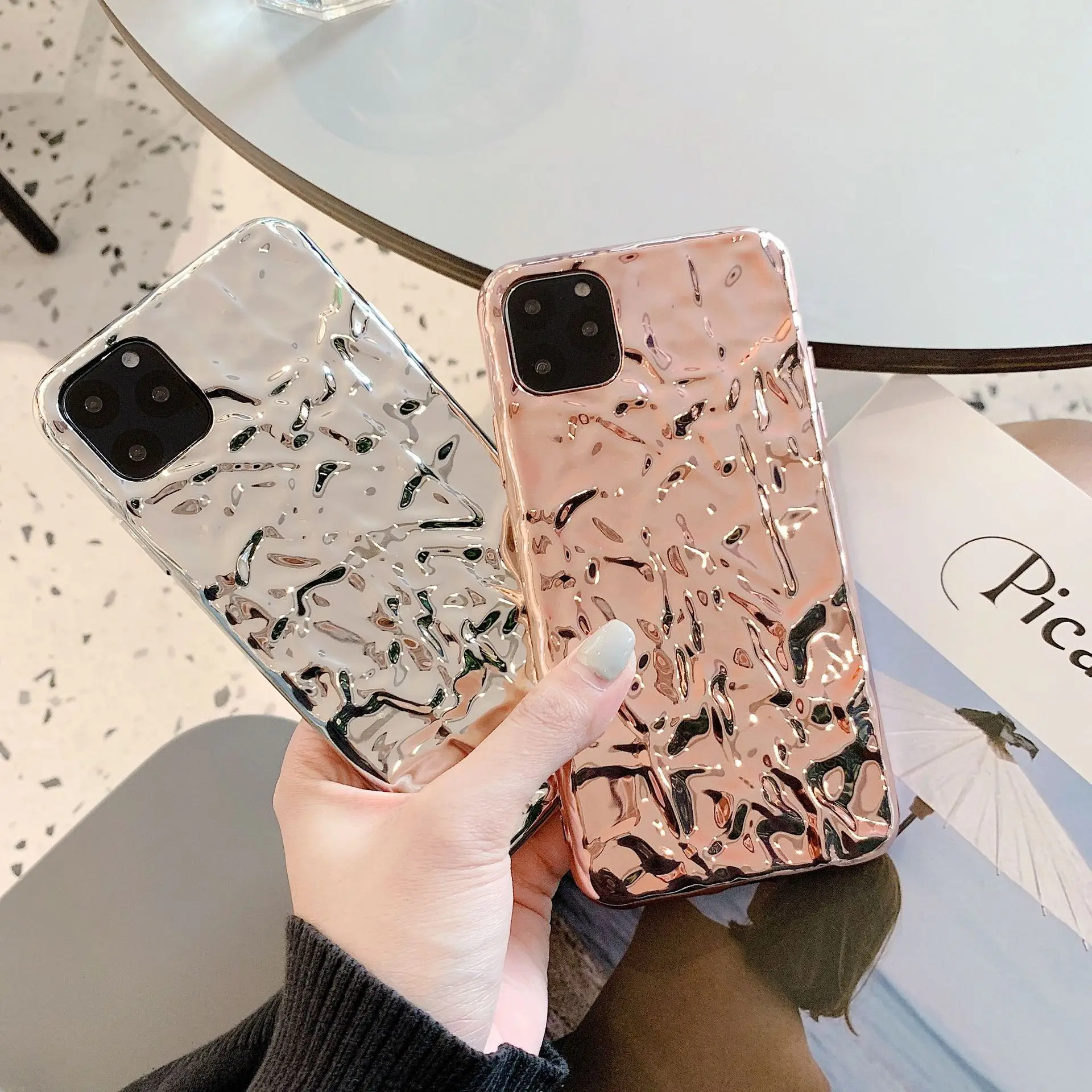 DECO чехол модный 3D покрытие Серебряный для телефона iPhone 6S 7 8 Plus X XR XS Max чехлы 11 Pro