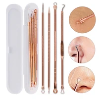 lanbena 4pc rose gold acne needle extractor remover blackhead pimple needles blemish treatment skin care tool pore cleaner tslm2