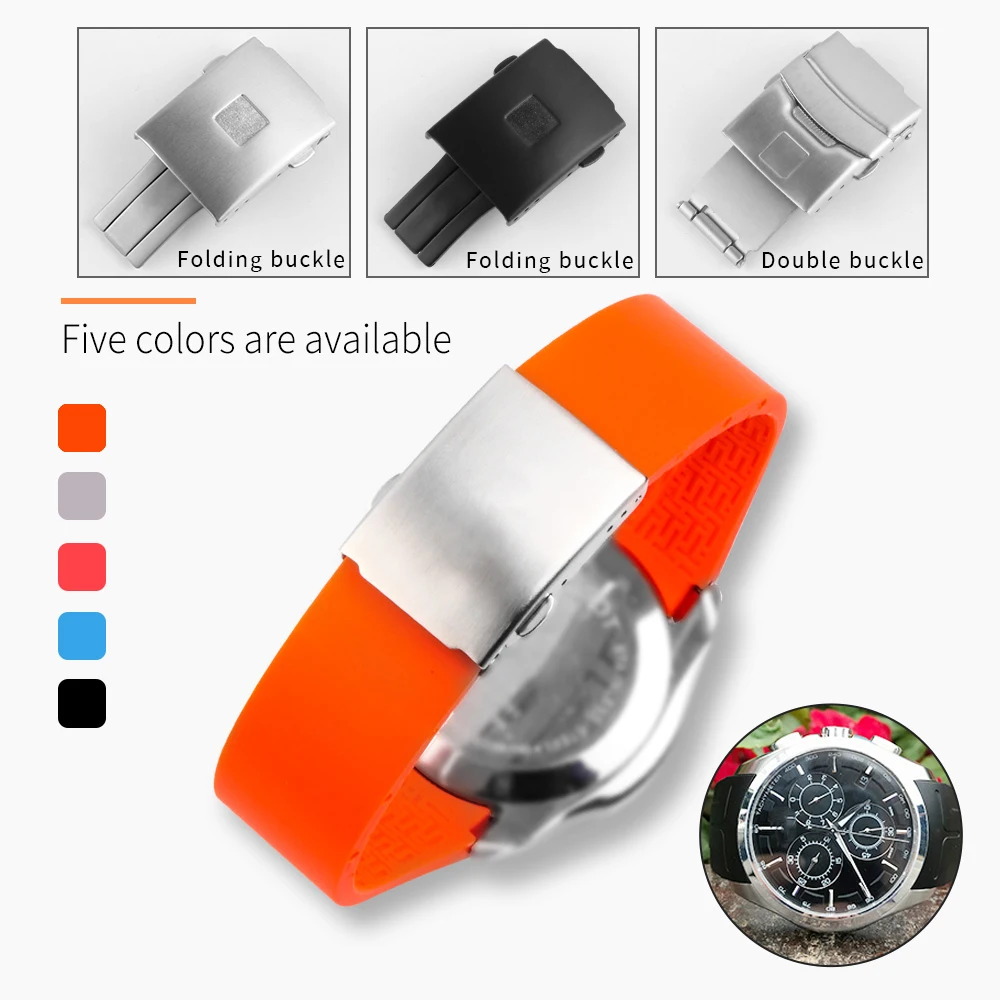 Водонепроницаемый спортивный ремешок для часов Tissot T035 T035.407 22 мм 23 24 оранжевый