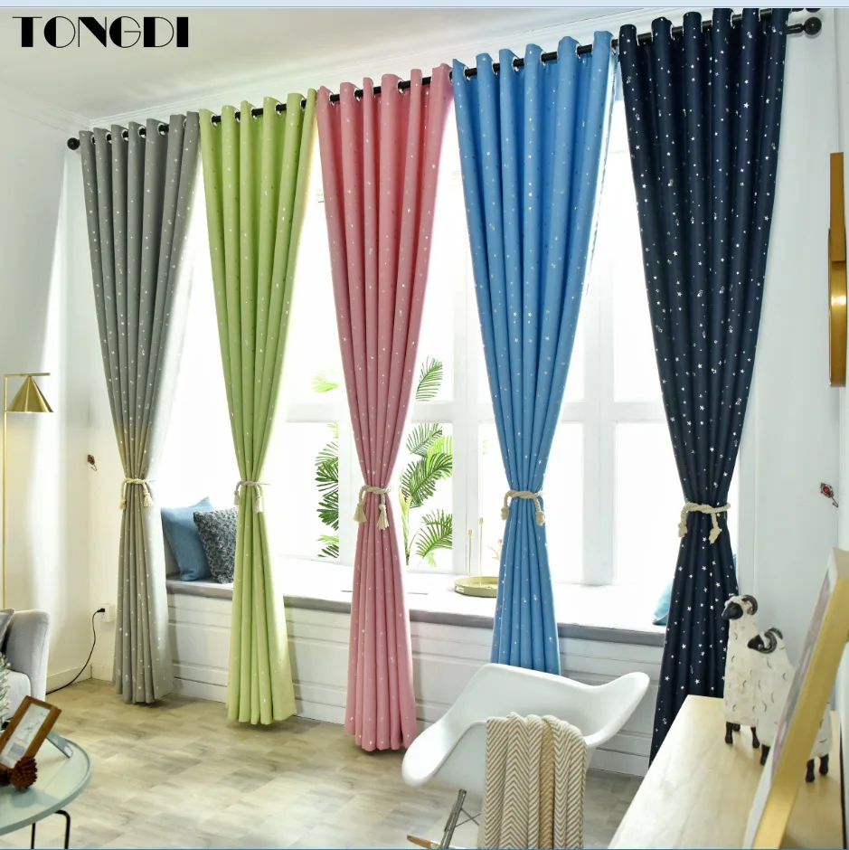 Блестящие шторы TONGDI с серебряными звездами высококачественные рождественские
