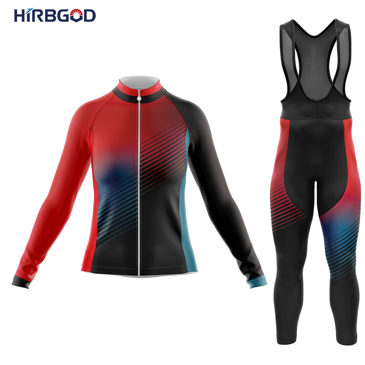 HIRBGOD Cycling Sets In Promotion Color Irregular Graphics Bodysuit Refreshing Women Clothing Ladies Knitted Suit | Спорт и