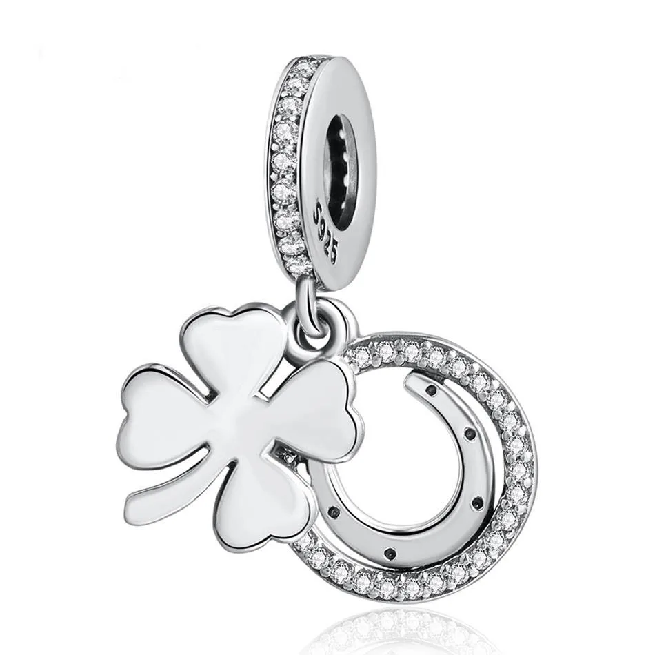 

Lucky Day Dangle Charm fit Pandora Bracelets Authentic S925 Silver Clover Bead DIY Jewelry