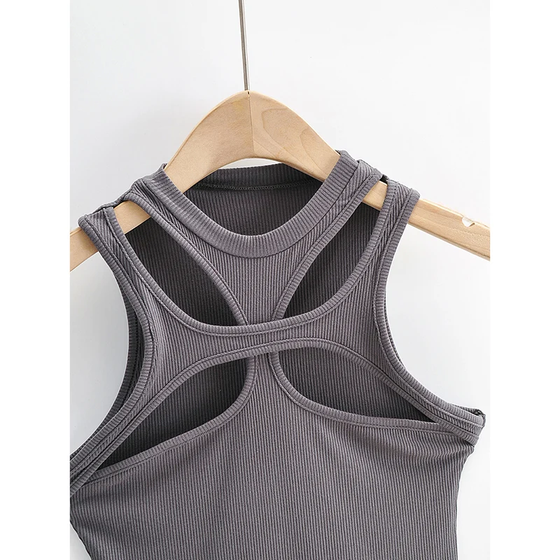 Жилет женский трикотажный с коротким рукавом асимметричный однотонный | Женская